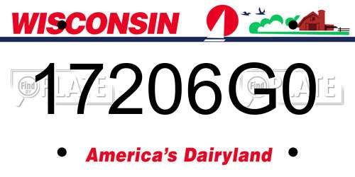 17206G0 Wisconsin License Plate
