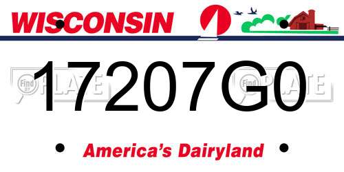 17207G0 Wisconsin License Plate