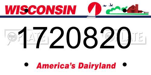 1720820 Wisconsin License Plate
