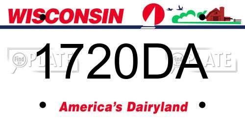 1720DA Wisconsin License Plate