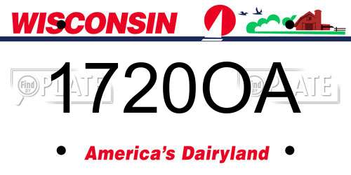 1720OA Wisconsin License Plate