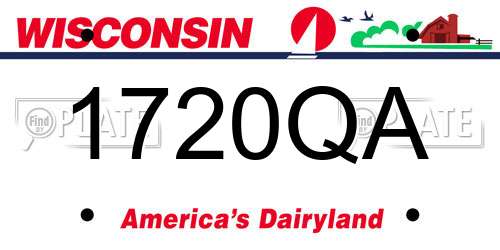 1720QA Wisconsin License Plate