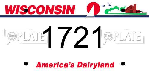 1721 Wisconsin License Plate