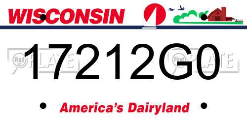 17212G0 Wisconsin License Plate