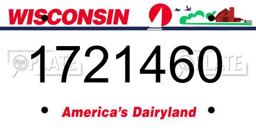 1721460 Wisconsin License Plate