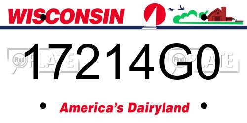17214G0 Wisconsin License Plate