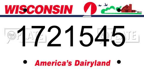 1721545 Wisconsin License Plate