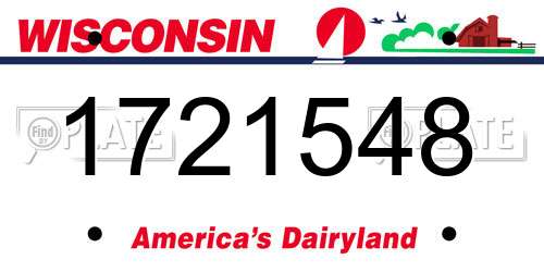 1721548 Wisconsin License Plate