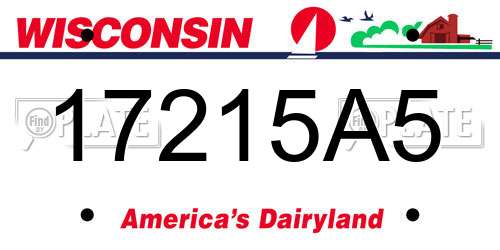 17215A5 Wisconsin License Plate
