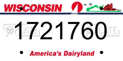 1721760 Wisconsin License Plate