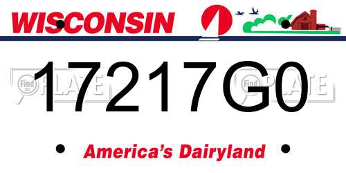 17217G0 Wisconsin License Plate