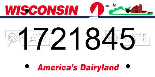 1721845 Wisconsin License Plate