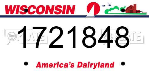 1721848 Wisconsin License Plate