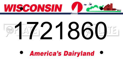 1721860 Wisconsin License Plate