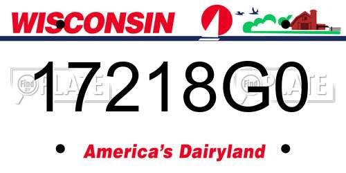 17218G0 Wisconsin License Plate