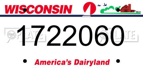 1722060 Wisconsin License Plate