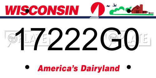 17222G0 Wisconsin License Plate