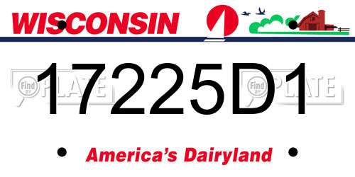 17225D1 Wisconsin License Plate