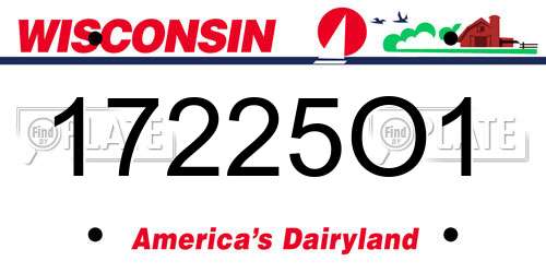 17225O1 Wisconsin License Plate