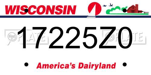 17225Z0 Wisconsin License Plate