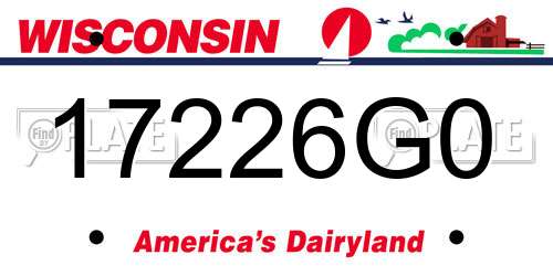 17226G0 Wisconsin License Plate
