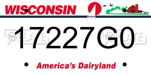 17227G0 Wisconsin License Plate