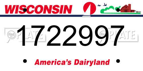 1722997 Wisconsin License Plate