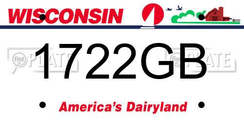 1722GB Wisconsin License Plate