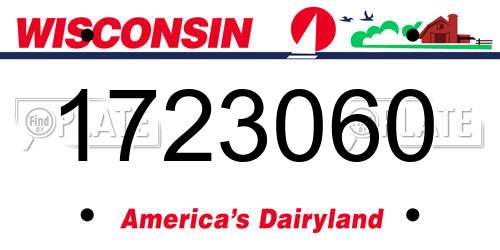 1723060 Wisconsin License Plate