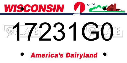 17231G0 Wisconsin License Plate