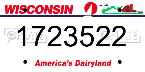 1723522 Wisconsin License Plate