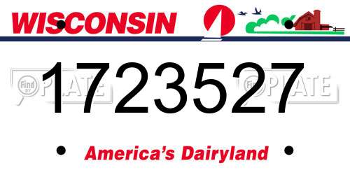1723527 Wisconsin License Plate