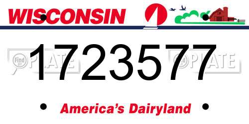1723577 Wisconsin License Plate