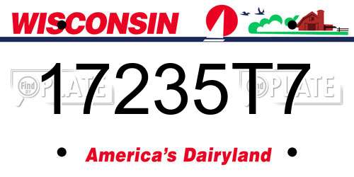 17235T7 Wisconsin License Plate