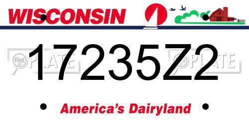 17235Z2 Wisconsin License Plate