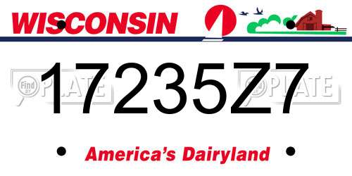 17235Z7 Wisconsin License Plate