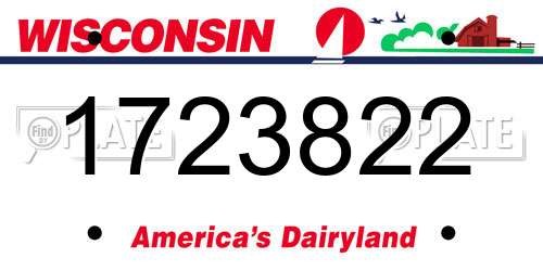1723822 Wisconsin License Plate