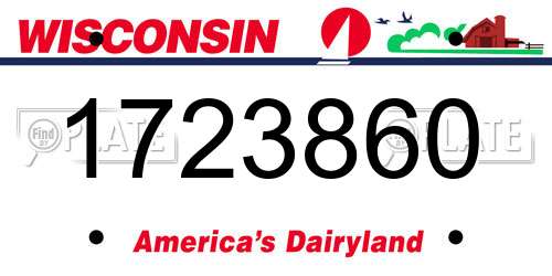 1723860 Wisconsin License Plate