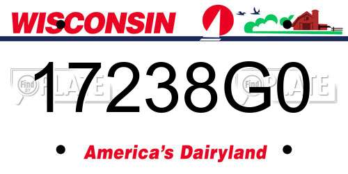 17238G0 Wisconsin License Plate