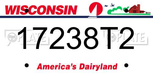 17238T2 Wisconsin License Plate