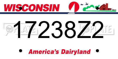 17238Z2 Wisconsin License Plate