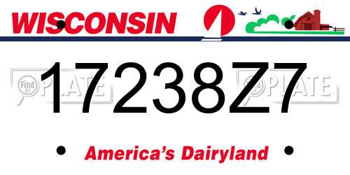17238Z7 Wisconsin License Plate