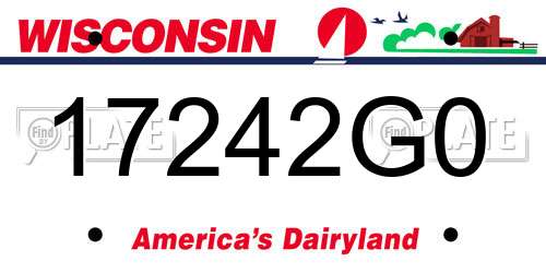 17242G0 Wisconsin License Plate