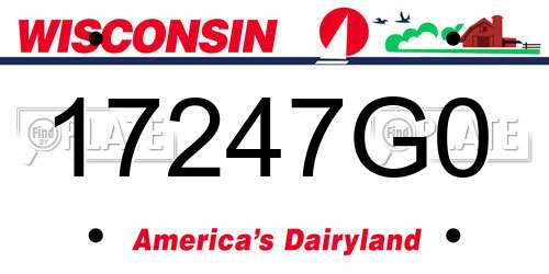 17247G0 Wisconsin License Plate