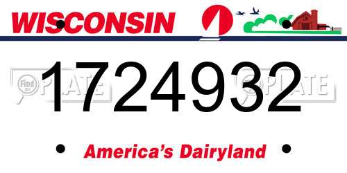 1724932 Wisconsin License Plate