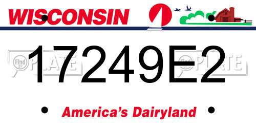 17249E2 Wisconsin License Plate