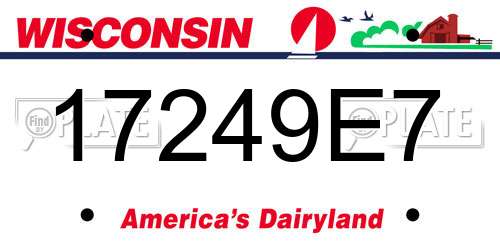17249E7 Wisconsin License Plate