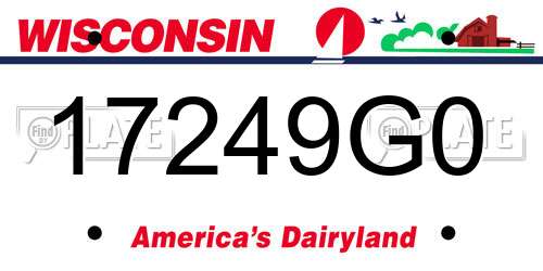 17249G0 Wisconsin License Plate