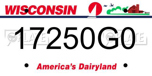17250G0 Wisconsin License Plate