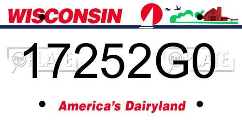 17252G0 Wisconsin License Plate
